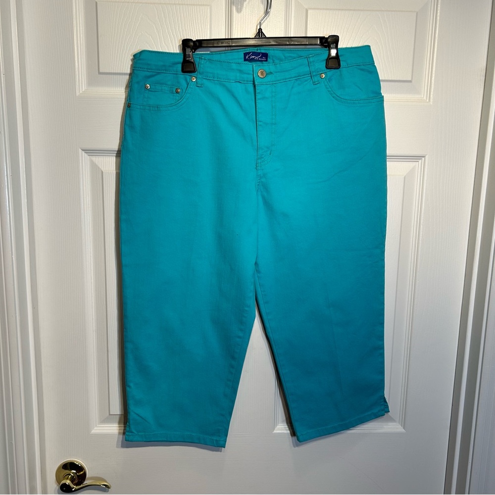 Kim Rogers Stretch Denim Blue Capris Size 16P
